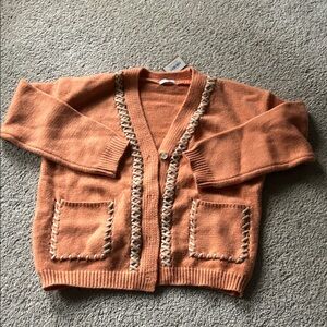 Vestique Orange Cardigan Sweater